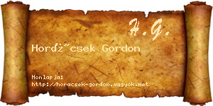 Horácsek Gordon névjegykártya